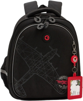 Школьный рюкзак Grizzly RAz-487-7 (черный/красный) - 