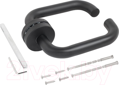 Ручка дверная Стандарт 0203 SS (60-90) Inox (черный/нержавеющая сталь)