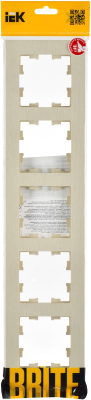 Рамка для выключателей и розеток IEK Brite BR-M52-51-K10 (бежевый рифленый)
