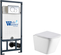 Унитаз подвесной с инсталляцией WeltWasser Marberg 507 + Gelbach 041 GL-WT + Mar 507 RD-CR - 