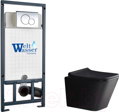 Унитаз подвесной с инсталляцией WeltWasser Marberg 507 + Gelbach 041 MT-BL + Mar 507 RD-CR