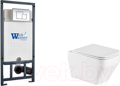 Унитаз подвесной с инсталляцией WeltWasser Marberg 507 + Hofbach 041 GL-WT + Mar 507 SE