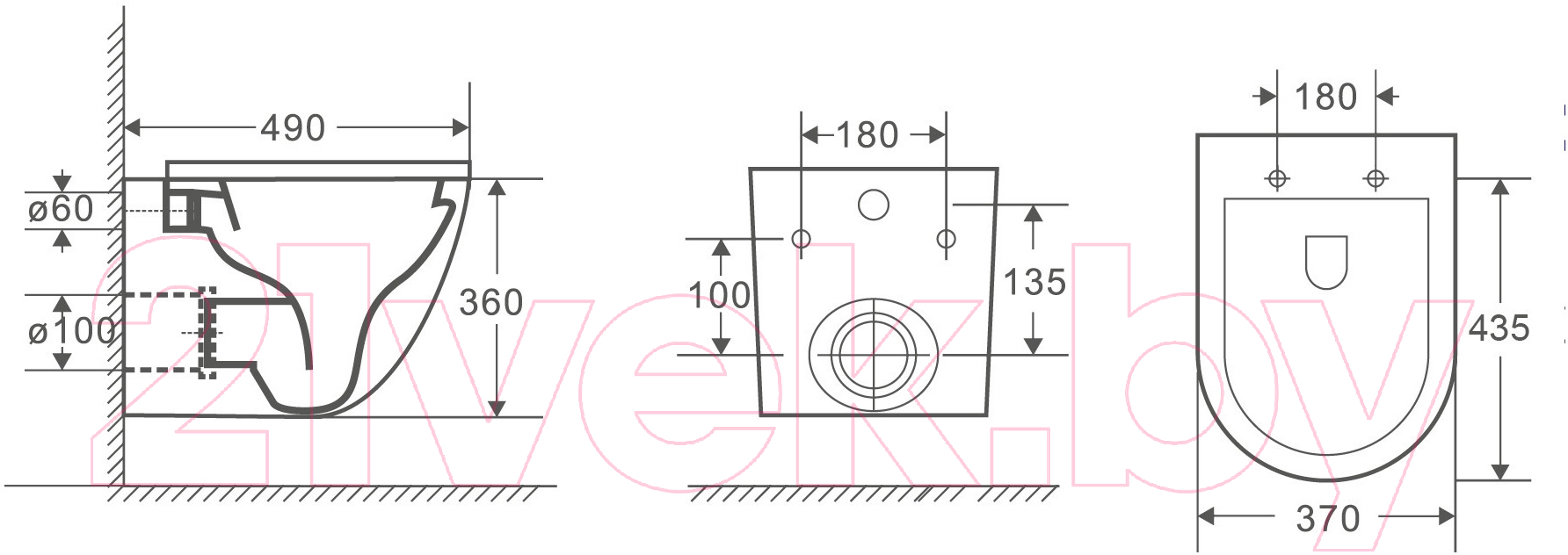 Унитаз подвесной с инсталляцией WeltWasser Marberg 507 + Merzbach 043 GL-WT + Mar 507 RD GL-WT