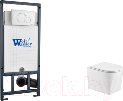 Унитаз подвесной с инсталляцией WeltWasser Marberg 507 + Nesenbach 004 GL-WT + Mar 507 RD-WT
