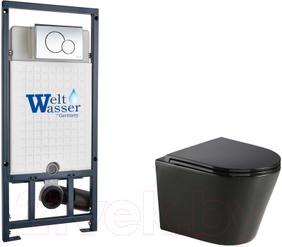 Унитаз подвесной с инсталляцией WeltWasser Marberg 507 + Salzbach 041 MT-BL + Mar 507 RD-CR