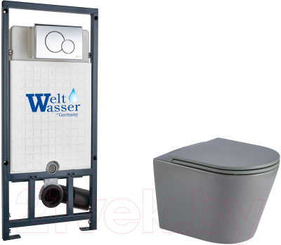 Унитаз подвесной с инсталляцией WeltWasser Marberg 507 + Salzbach 041 MT-GR + Mar 507 RD-CR