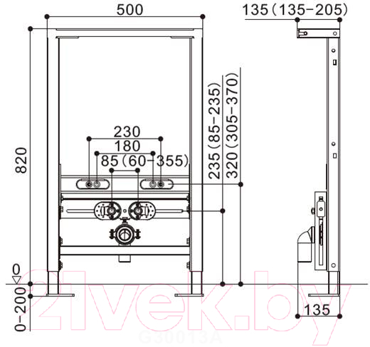 Биде подвесное с инсталляцией WeltWasser Amberg 500 BD + Merzbach 005 GL-WT