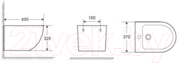 Биде подвесное с инсталляцией WeltWasser Amberg 500 BD + Merzbach 005 GL-WT