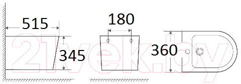 Биде подвесное с инсталляцией WeltWasser Amberg 500 BD + Salzbach 005 GL-WT