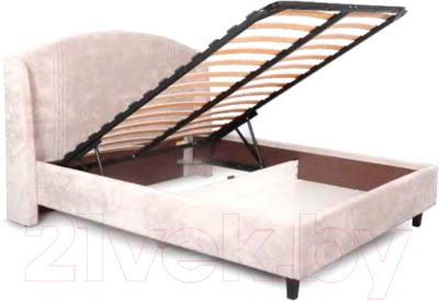 Полуторная кровать Мебельград Севилья с ортопедическим основанием на опорах 140x200 (тиффани бежевый)