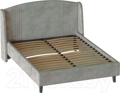Полуторная кровать Мебельград Севилья с ортопедическим основанием на опорах 140x200 (тиффани серый)
