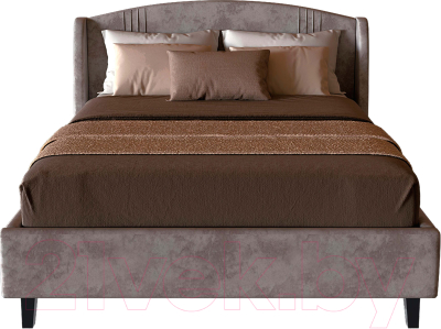 Полуторная кровать Мебельград Севилья с ортопедическим основанием на опорах 140x200 (альба светло-коричневый)