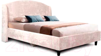 Двуспальная кровать Мебельград Севилья с ортопедическим основанием на опорах 160x200 (тиффани бежевый)