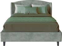 Двуспальная кровать Мебельград Севилья с ортопедическим основанием на опорах 160x200 (тиффани серый) - 