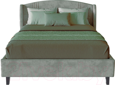 Двуспальная кровать Мебельград Севилья с ортопедическим основанием на опорах 180x200 (тиффани серый)