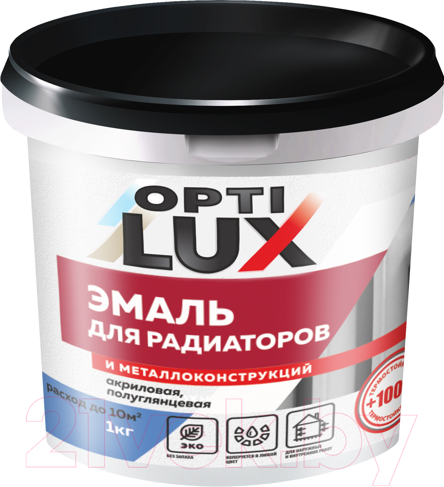 Эмаль Оптилюкс Для радиаторов акриловая (1кг, белый)