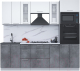 Готовая кухня Интерлиния Мила 2.4 ВТ (белый платинум/бетон портленд/белый гранит) - 