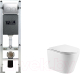 Унитаз подвесной с инсталляцией WeltWasser Amberg 350 ST + Salzbach 043 GL-WT + Amberg RD-CR - 