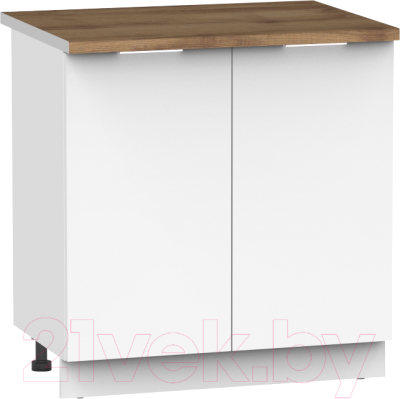 Шкаф-стол кухонный Интермебель Микс Топ ШСР 850-3-800 (белый премиум/дуб флагстаф темный)