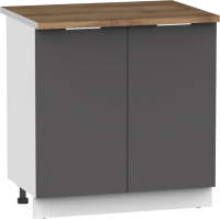Шкаф-стол кухонный Интермебель Микс Топ ШСР 850-3-800 (графит серый/дуб флагстаф темный) - 