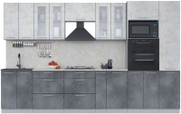 Кухонный гарнитур Интерлиния Мила 3.4 ВТ (бетон лайт/бетон портленд/опал светлый) - 