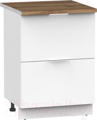 Шкаф-стол кухонный Интермебель Микс Топ ШСР 850-11-600 (белый премиум/дуб флагстаф темный)