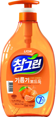 Средство для мытья посуды Lion Chamgreen Cheonhyehyang Pump Для овощей и фруктов (1л)