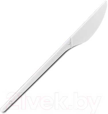 Набор одноразовых ножей Паксервис Биополимер 150мм / 286894 (200шт, белый)