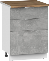 Шкаф-стол кухонный Интермебель Микс Топ ШСР 850-14-500 (бетон/дуб флагстаф темный) - 