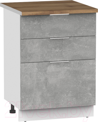 Шкаф-стол кухонный Интермебель Микс Топ ШСР 850-14-600 (бетон/дуб флагстаф темный)