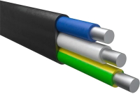 Кабель силовой БелРоскабель АВВГ-П 3х4.0 / 1707752474880 (100м, бухта, черный) - 