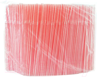 Набор одноразовых трубочек Паксервис Гофрированная 210мм / 287290 (550шт, белый/красный)