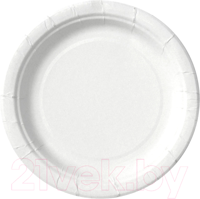 Набор одноразовых тарелок Паксервис Мелованный картон 180мм / 287332 (150шт, белый)