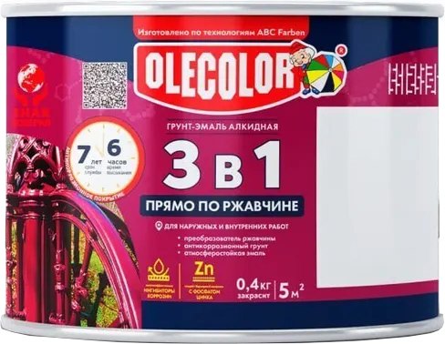 Грунт-эмаль Olecolor По ржавчине (400г, черный)