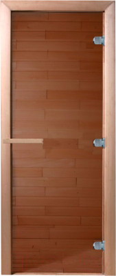 Стеклянная дверь для бани/сауны Doorwood Теплый день 200x70 (бронза,коробка хвоя)
