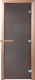 Стеклянная дверь для бани/сауны Doorwood Сумерки 180x70 (графит,коробка листва) - 
