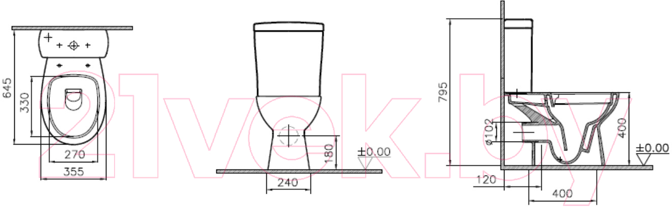 Унитаз напольный VitrA Norm Zeitgeist / 9864B099-7208