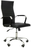 Кресло офисное King Style Slim Chrome (экокожа, черный) - 