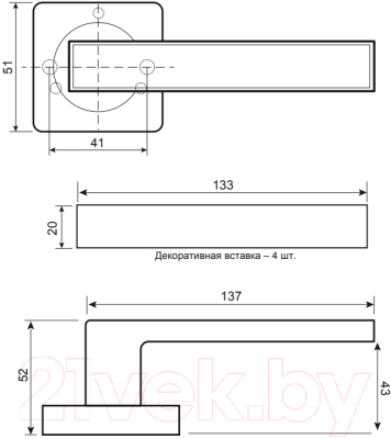 Ручка дверная Avers H-23111-A-CRS (B2B)