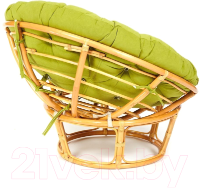 Кресло садовое Tetchair Papasan W 23/01 с подушкой (мед/флок олива)