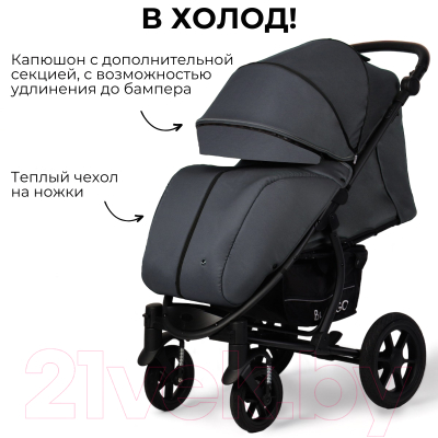 Детская прогулочная коляска Bubago Model One / BG 129-1 (темно-серый)