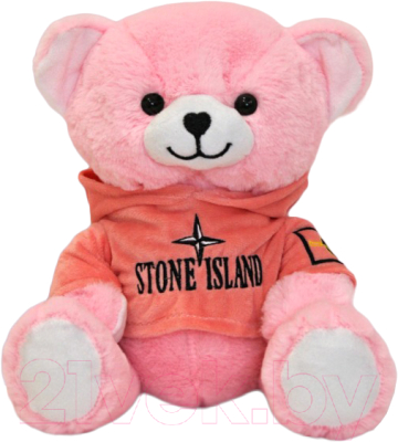 Мягкая игрушка SunRain Медведь Stone Islande (розовый/персиковое худи)