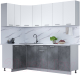 Готовая кухня Интерлиния Мила Лайт 1.2x2.3 (белый платинум/бетон портленд/белый гранит) - 