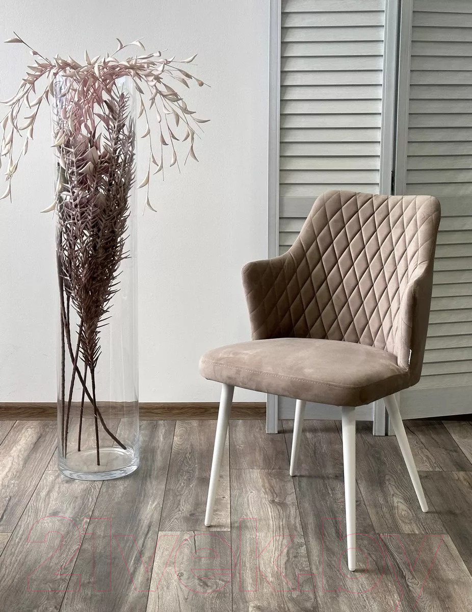 Стул M-City Herman 360 градусов / 461MC05505 (латте велюр/белый) — фото 5