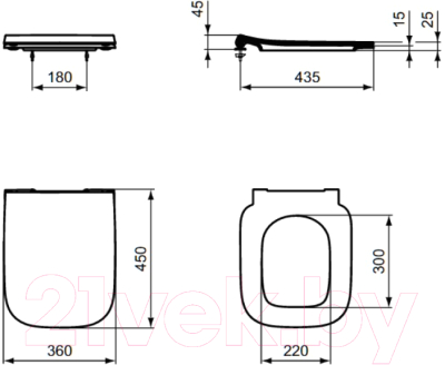 Унитаз приставной Ideal Standard I.life B T461601 + T500301