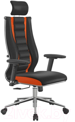 Кресло офисное Metta ErgoLife Sit 10 B2-160D Mesh X2 + EcoLeather Extra (черный/оранжевый)