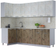 Кухонный гарнитур Интерлиния Мила Лайт 1.2x2.5 (бетон лайт/дуб веллингтон/опал светлый) - 
