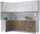 Готовая кухня Интерлиния Мила Лайт 1.2x2.5 (вудлайн кремовый/дуб веллингтон/серый каспий) - 