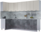 Кухонный гарнитур Интерлиния Мила Лайт 1.2x2.8 (персидский жемчуг/бетон портленд/серый каспий) - 
