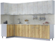 Кухонный гарнитур Интерлиния Мила Лайт 1.2x3.0 (бетон лайт/дуб золотой/опал светлый) - 